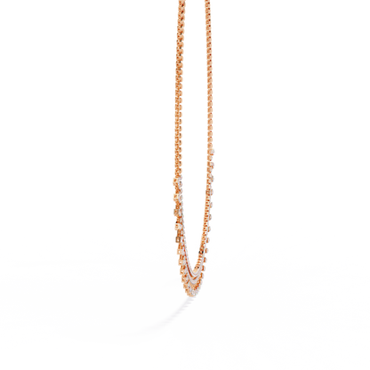 The Riviera Sparkle Necklace In Gold- 4.51Ct Round Brilliant Cut Lab Grown Diamonds