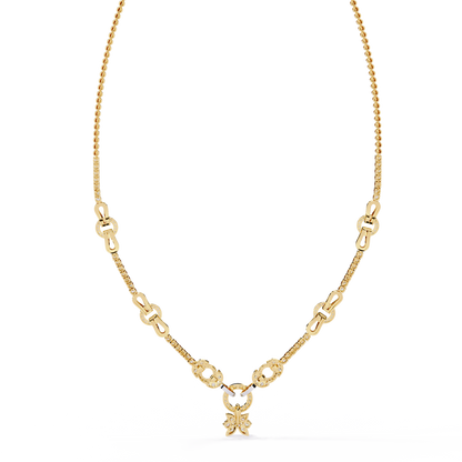 Intertwined Radiance Necklace In Gold- 5.74Ct Round Brilliant Cut Lab Grown Diamonds