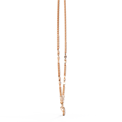 Intertwined Radiance Necklace In Gold- 5.74Ct Round Brilliant Cut Lab Grown Diamonds