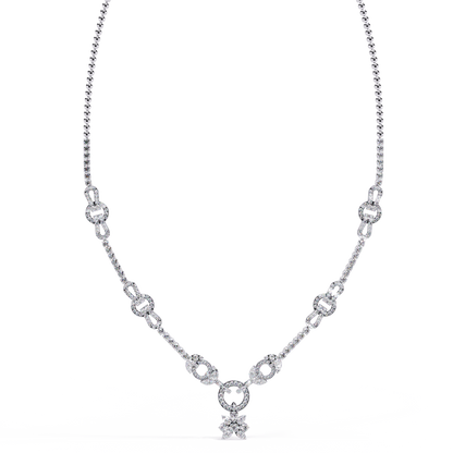 Intertwined Radiance Necklace In Gold- 5.74Ct Round Brilliant Cut Lab Grown Diamonds