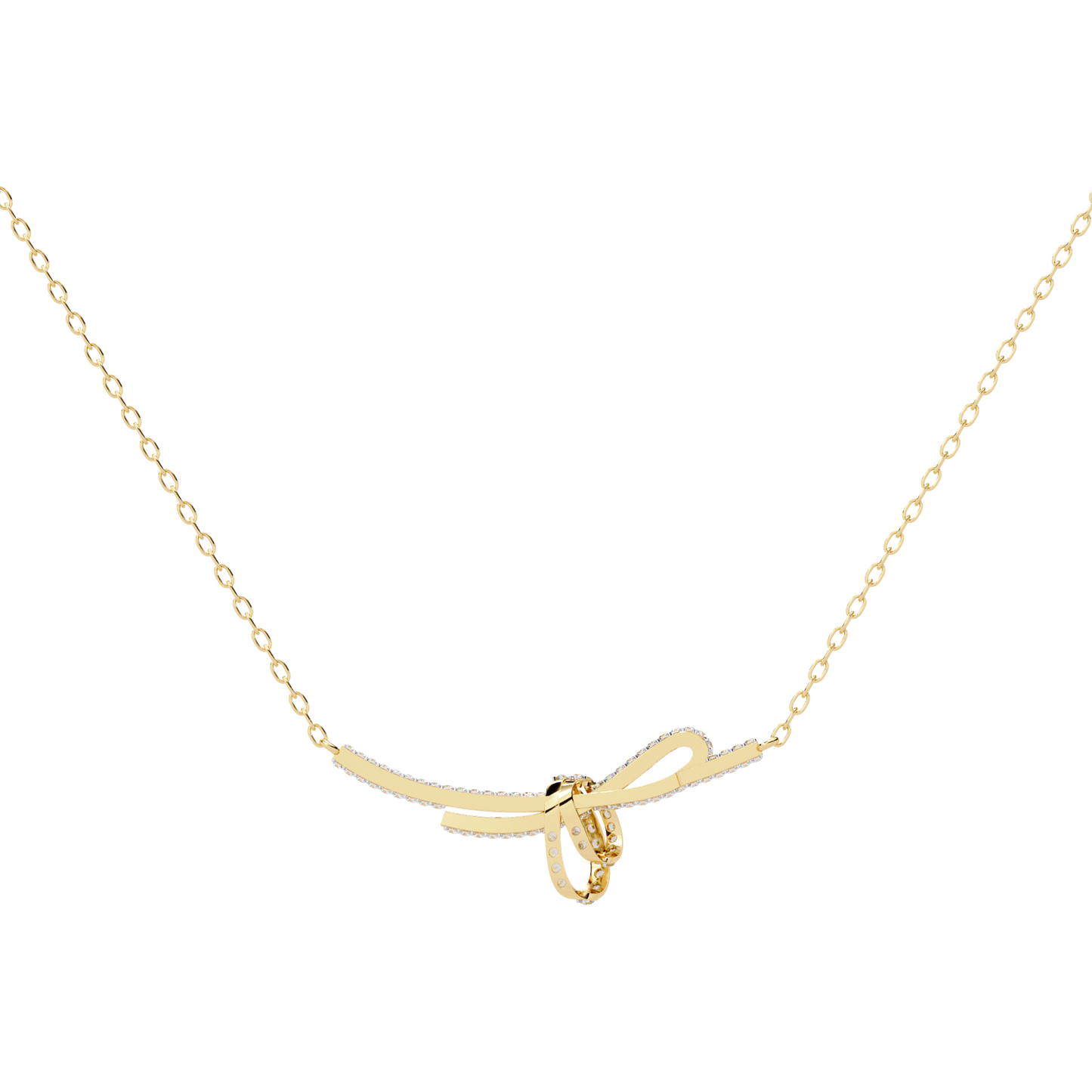 The 'Knot of Love' Diamond Gold Necklace- 0.90 Ct Round Brilliant Cut Lab Grown Diamonds