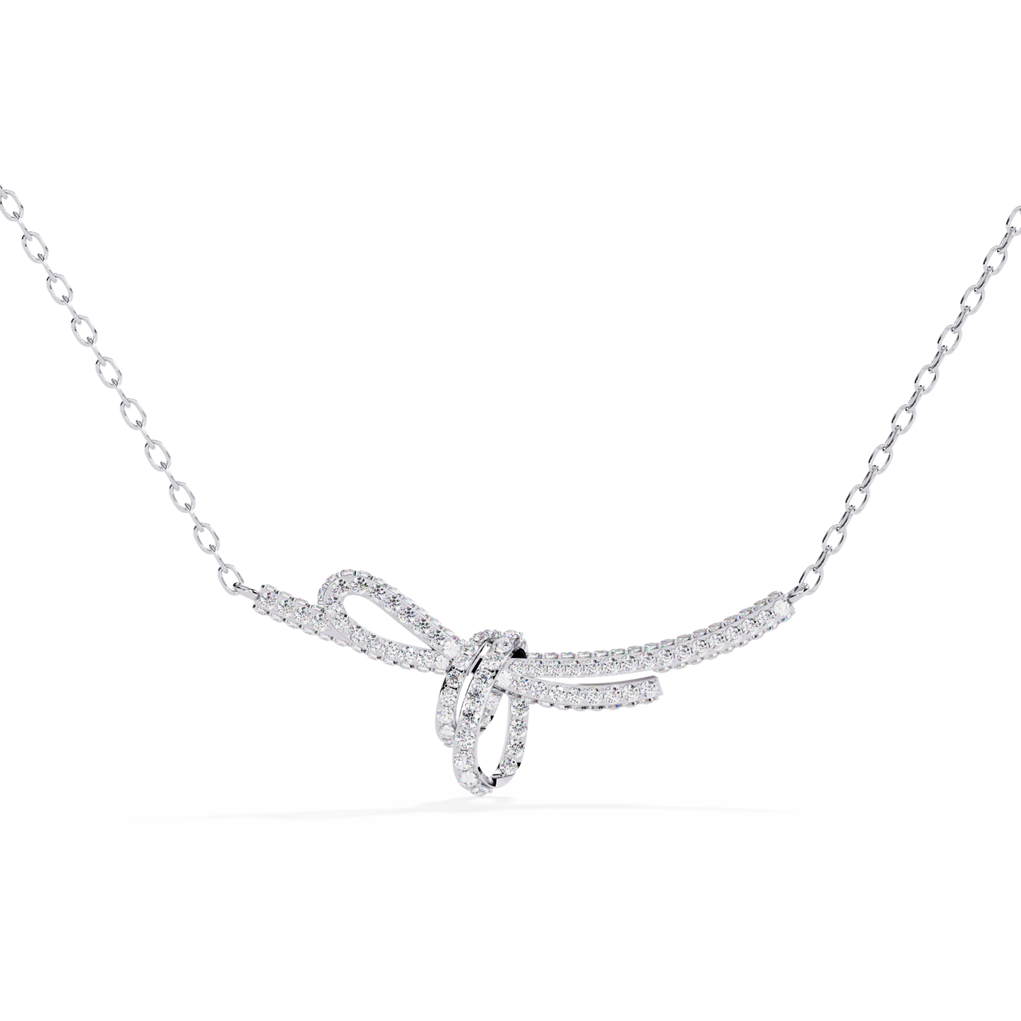 The 'Knot of Love' Diamond Gold Necklace- 0.90 Ct Round Brilliant Cut Lab Grown Diamonds