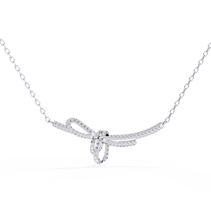 The 'Knot of Love' Diamond Gold Necklace- 0.90 Ct Round Brilliant Cut Lab Grown Diamonds