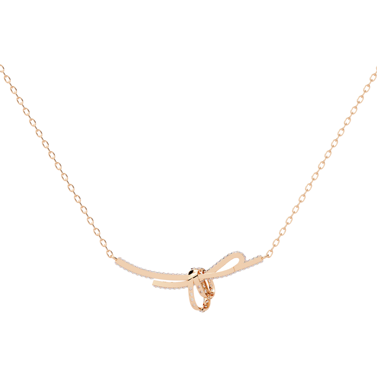 The 'Knot of Love' Diamond Gold Necklace- 0.90 Ct Round Brilliant Cut Lab Grown Diamonds