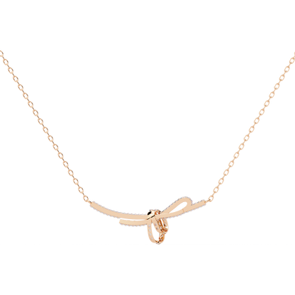 The 'Knot of Love' Diamond Gold Necklace- 0.90 Ct Round Brilliant Cut Lab Grown Diamonds
