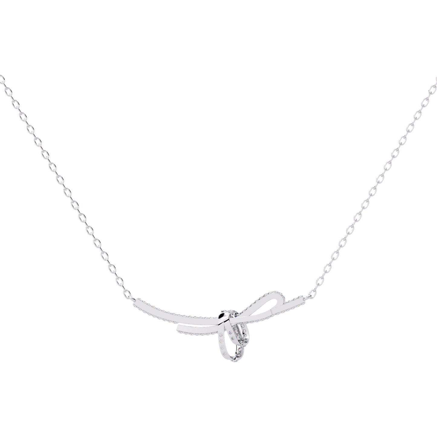 The 'Knot of Love' Diamond Gold Necklace- 0.90 Ct Round Brilliant Cut Lab Grown Diamonds