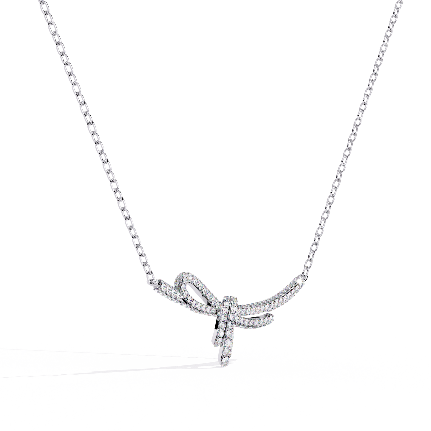 The 'Knot of Love' Diamond Gold Necklace- 0.90 Ct Round Brilliant Cut Lab Grown Diamonds