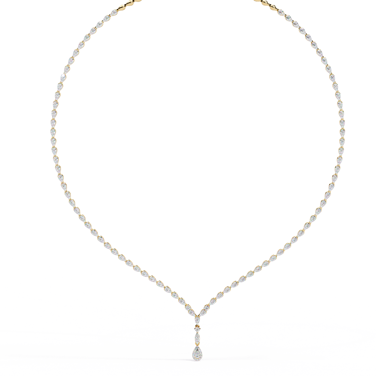 The Waterfall Diamond Lariat Necklace In Gold- 4.52 Ct