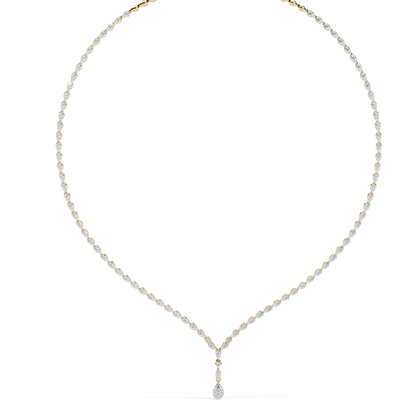 The Waterfall Diamond Lariat Necklace In Gold- 4.52 Ct