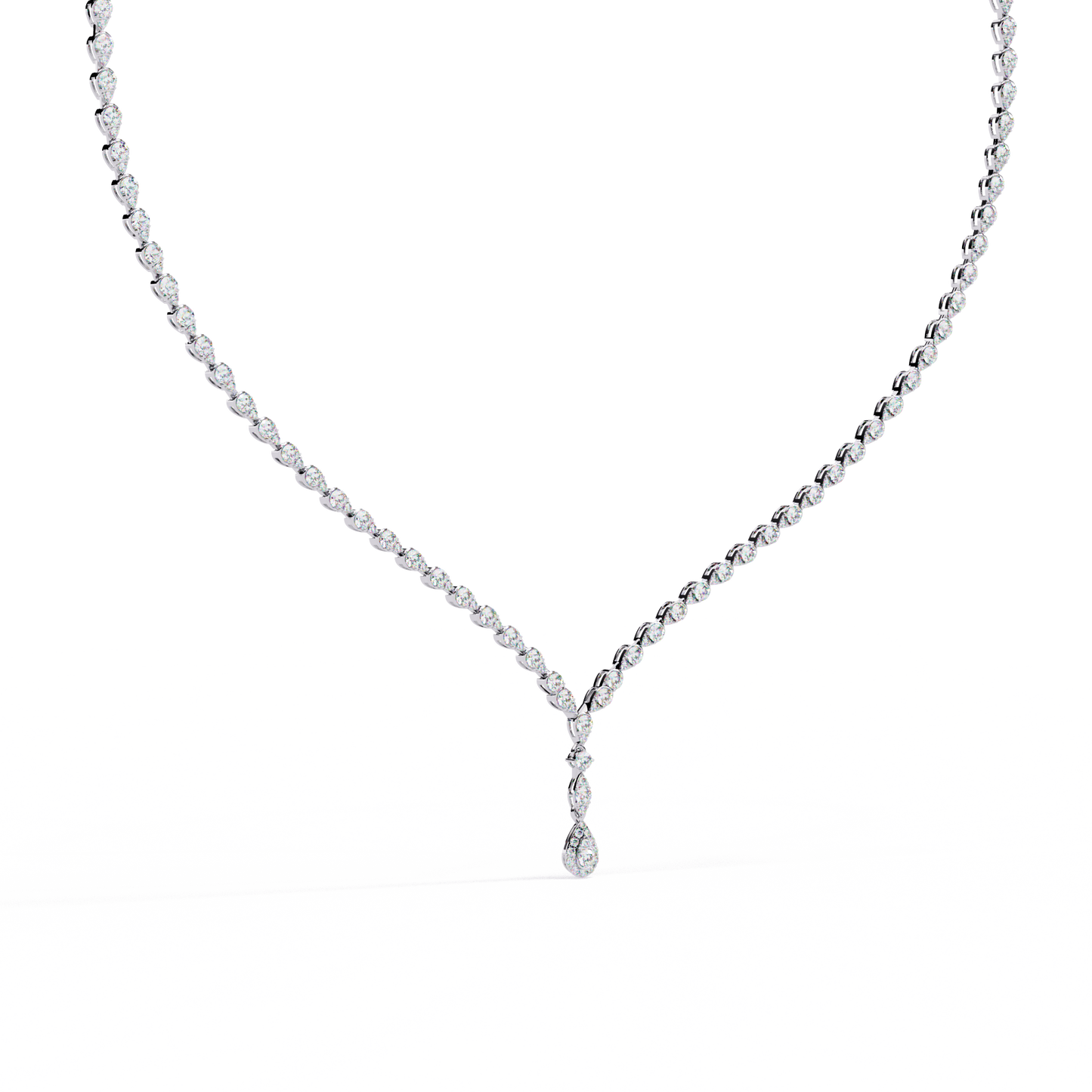 The Waterfall Diamond Lariat Necklace In Gold- 4.52 Ct