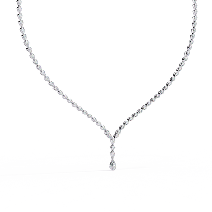 The Waterfall Diamond Lariat Necklace In Gold- 4.52 Ct