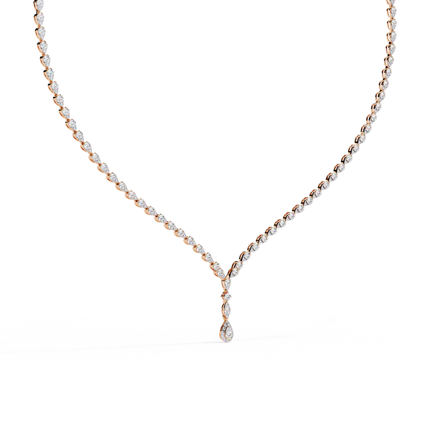 The Waterfall Diamond Lariat Necklace In Gold- 4.52 Ct
