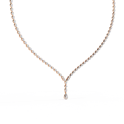 The Waterfall Diamond Lariat Necklace In Gold- 4.52 Ct