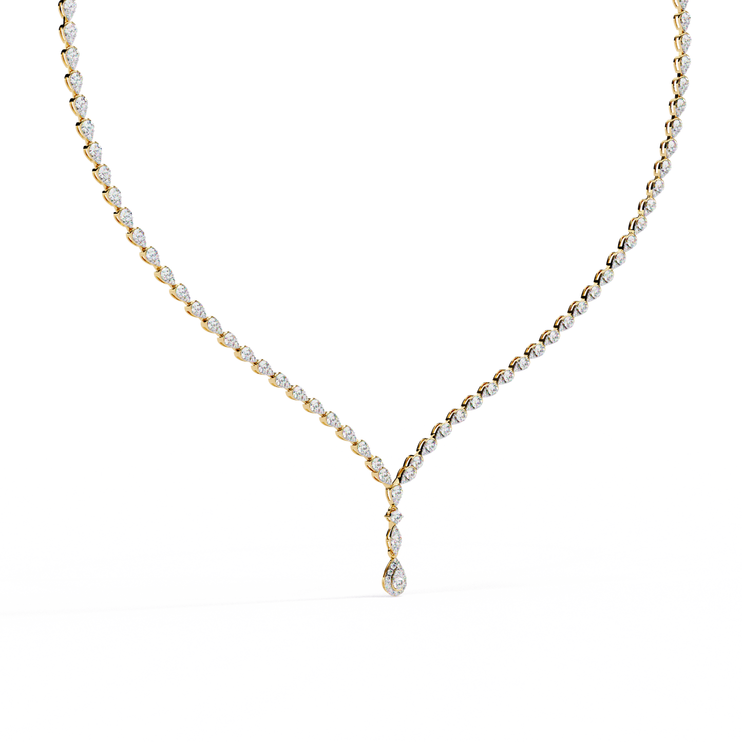 The Waterfall Diamond Lariat Necklace In Gold- 4.52 Ct