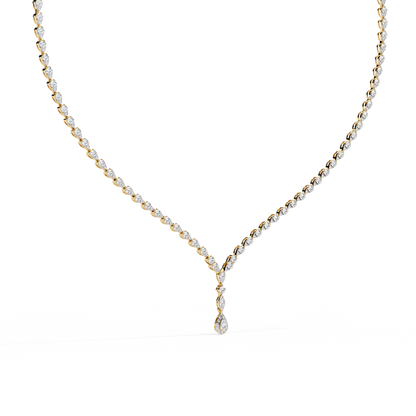 The Waterfall Diamond Lariat Necklace In Gold- 4.52 Ct