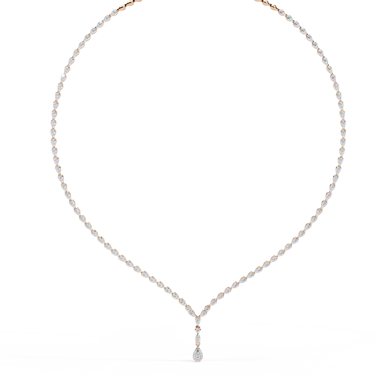 The Waterfall Diamond Lariat Necklace In Gold- 4.52 Ct