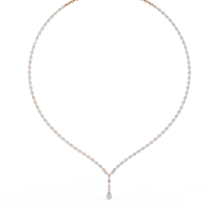 The Waterfall Diamond Lariat Necklace In Gold- 4.52 Ct