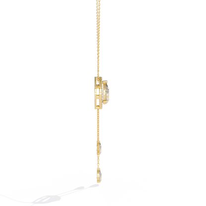 The Stella Pear-Cut Diamond Lariat Necklace In Gold- 1.81 Ct