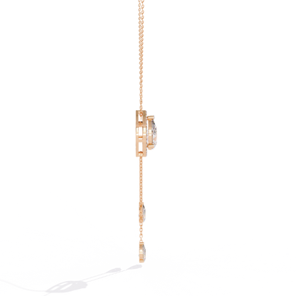The Stella Pear-Cut Diamond Lariat Necklace In Gold- 1.81 Ct
