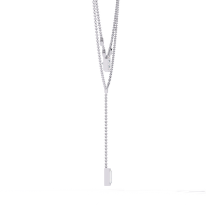 Contemporary Geometric Diamond Layering Necklace Set In Gold- 3.44 Ct