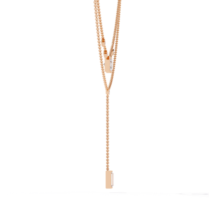 Contemporary Geometric Diamond Layering Necklace Set In Gold- 3.44 Ct