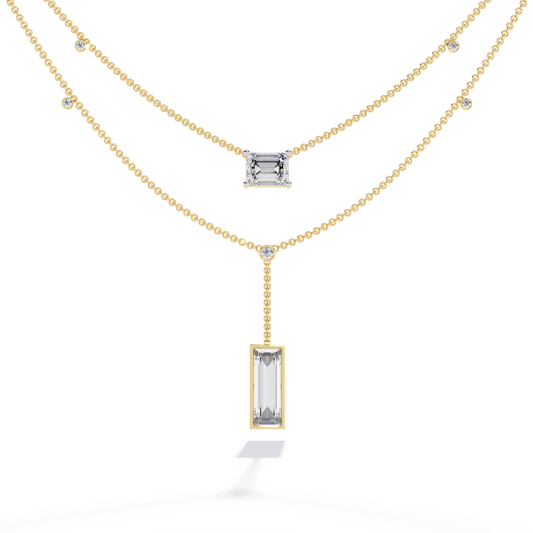The Modern Muse Layered Necklace In Gold- 5.47Ct Diamonds