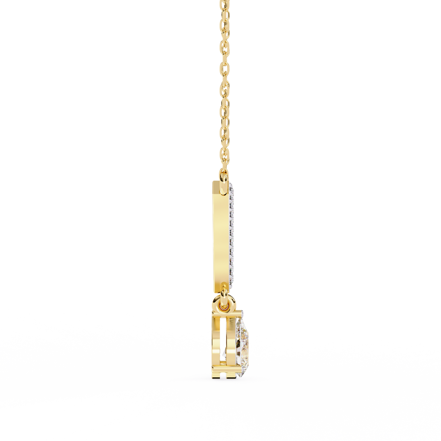 The Classic V Diamond Drop Necklace In Gold- 0.48Ct