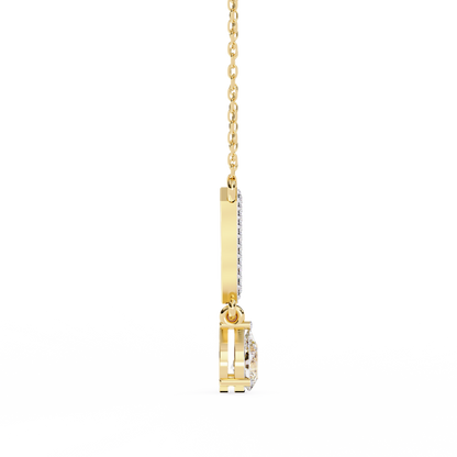 The Classic V Diamond Drop Necklace In Gold- 0.48Ct