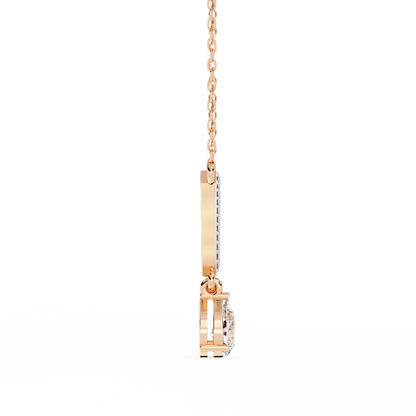 The Classic V Diamond Drop Necklace In Gold- 0.48Ct