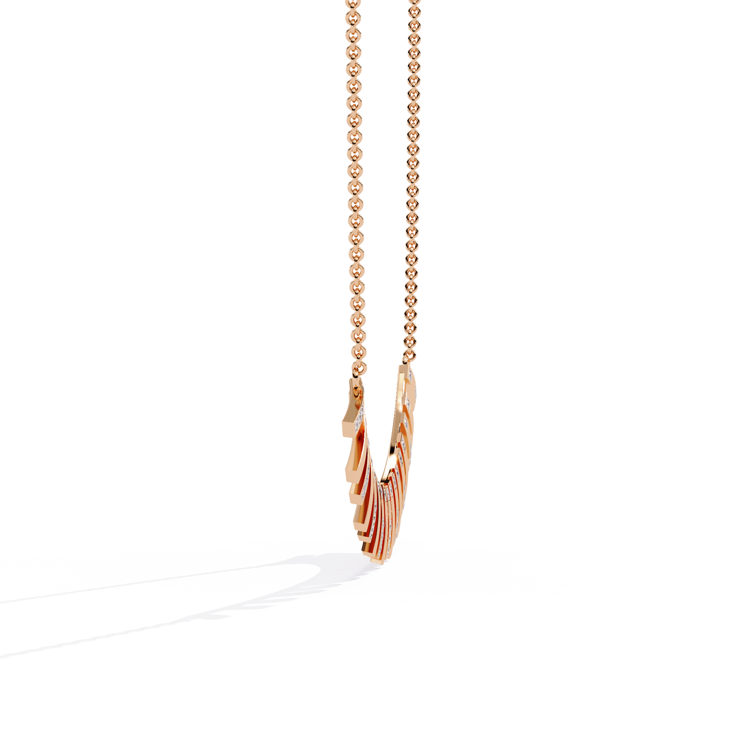 "Art Deco Radiance" Gold and Diamond Bar Necklace - 0.29Ct  Round Brilliant-Cut