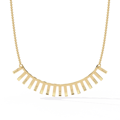 "Art Deco Radiance" Gold and Diamond Bar Necklace - 0.29Ct  Round Brilliant-Cut