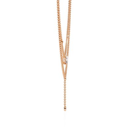 "Duo Radiance" Layered Diamond Lariat Necklace