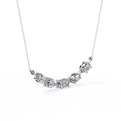 "Galaxy of Cuts" Assorted Diamond Cluster Necklace In Gold - 2.81Ct