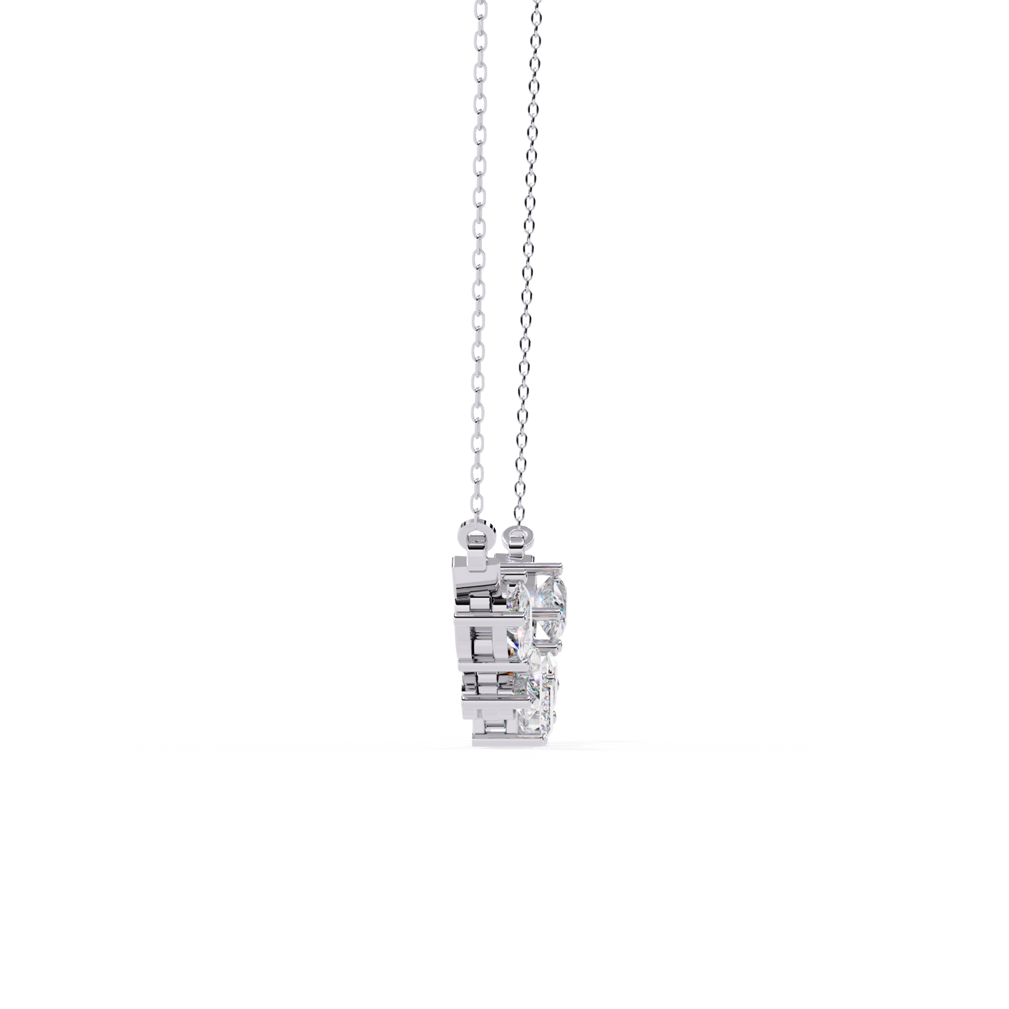 "Galaxy of Cuts" Assorted Diamond Cluster Necklace In Gold - 2.81Ct