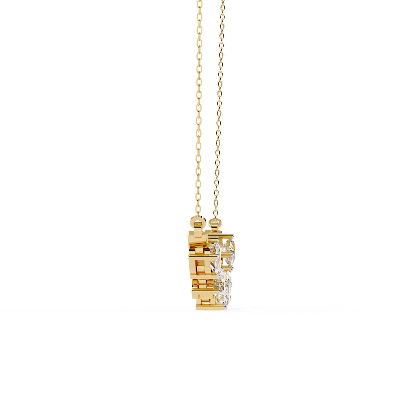 "Galaxy of Cuts" Assorted Diamond Cluster Necklace In Gold - 2.81Ct