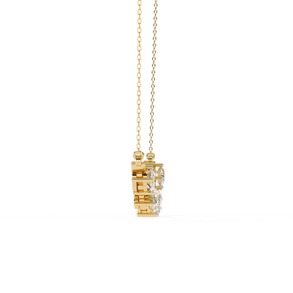 "Galaxy of Cuts" Assorted Diamond Cluster Necklace In Gold - 2.81Ct