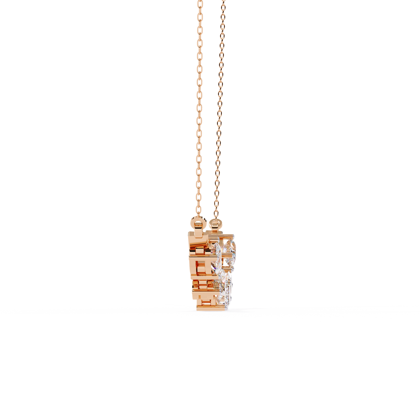 "Galaxy of Cuts" Assorted Diamond Cluster Necklace In Gold - 2.81Ct