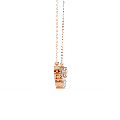 "Galaxy of Cuts" Assorted Diamond Cluster Necklace In Gold - 2.81Ct