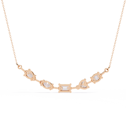 "Galaxy of Cuts" Assorted Diamond Cluster Necklace In Gold - 2.81Ct
