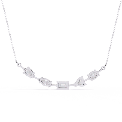"Galaxy of Cuts" Assorted Diamond Cluster Necklace In Gold - 2.81Ct
