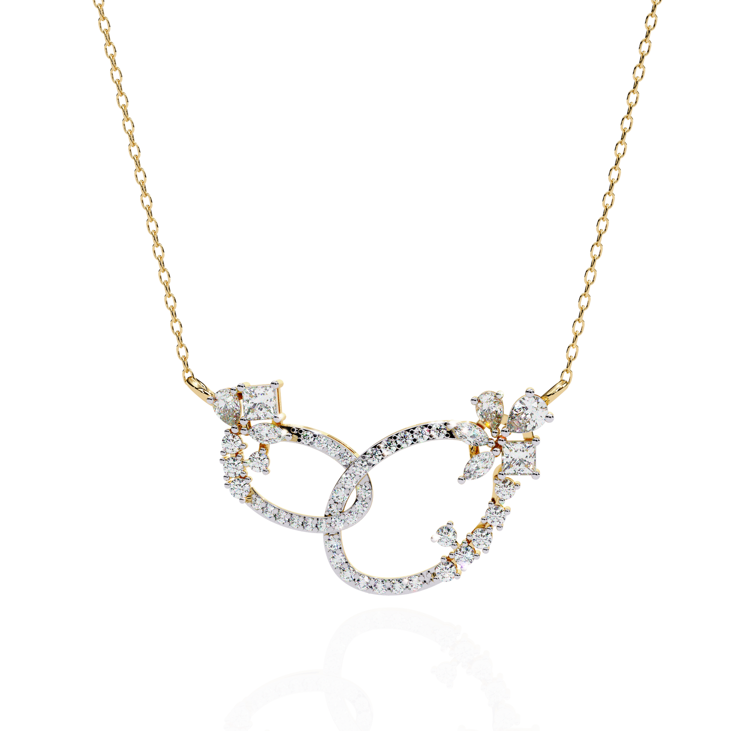 Intertwined Radiance Diamond Gold Pendant Necklace - 0.73 Ct