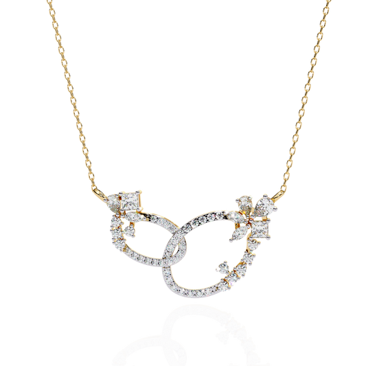 Intertwined Radiance Diamond Gold Pendant Necklace - 0.73 Ct