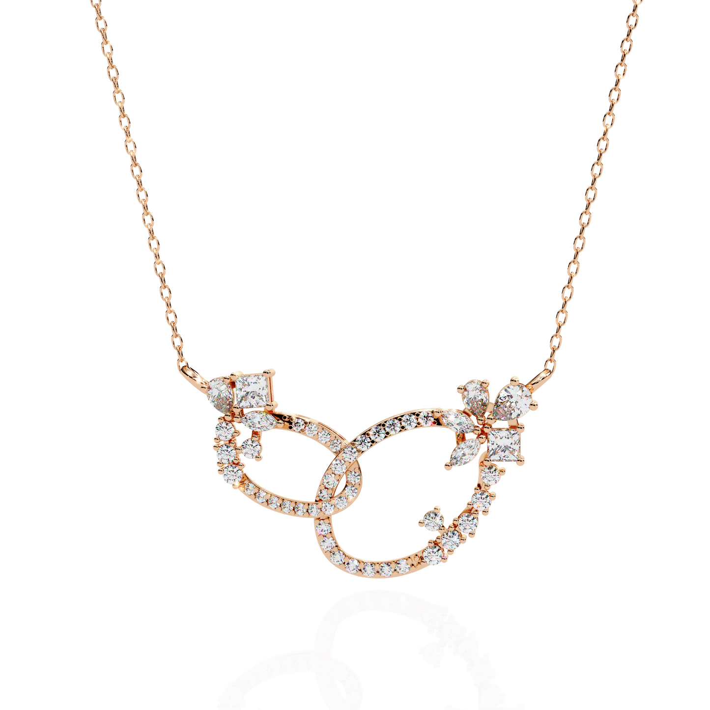 Intertwined Radiance Diamond Gold Pendant Necklace - 0.73 Ct