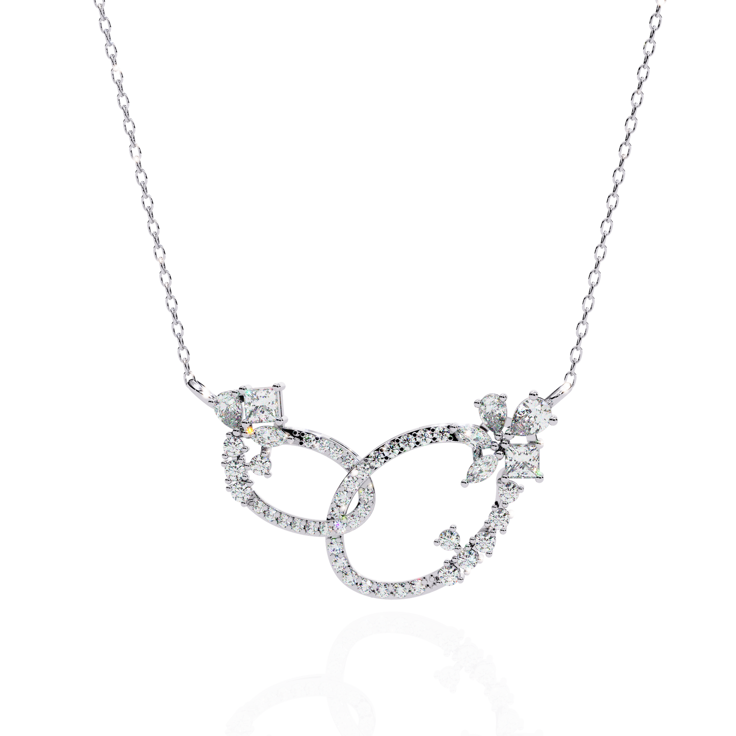 Intertwined Radiance Diamond Gold Pendant Necklace - 0.73 Ct