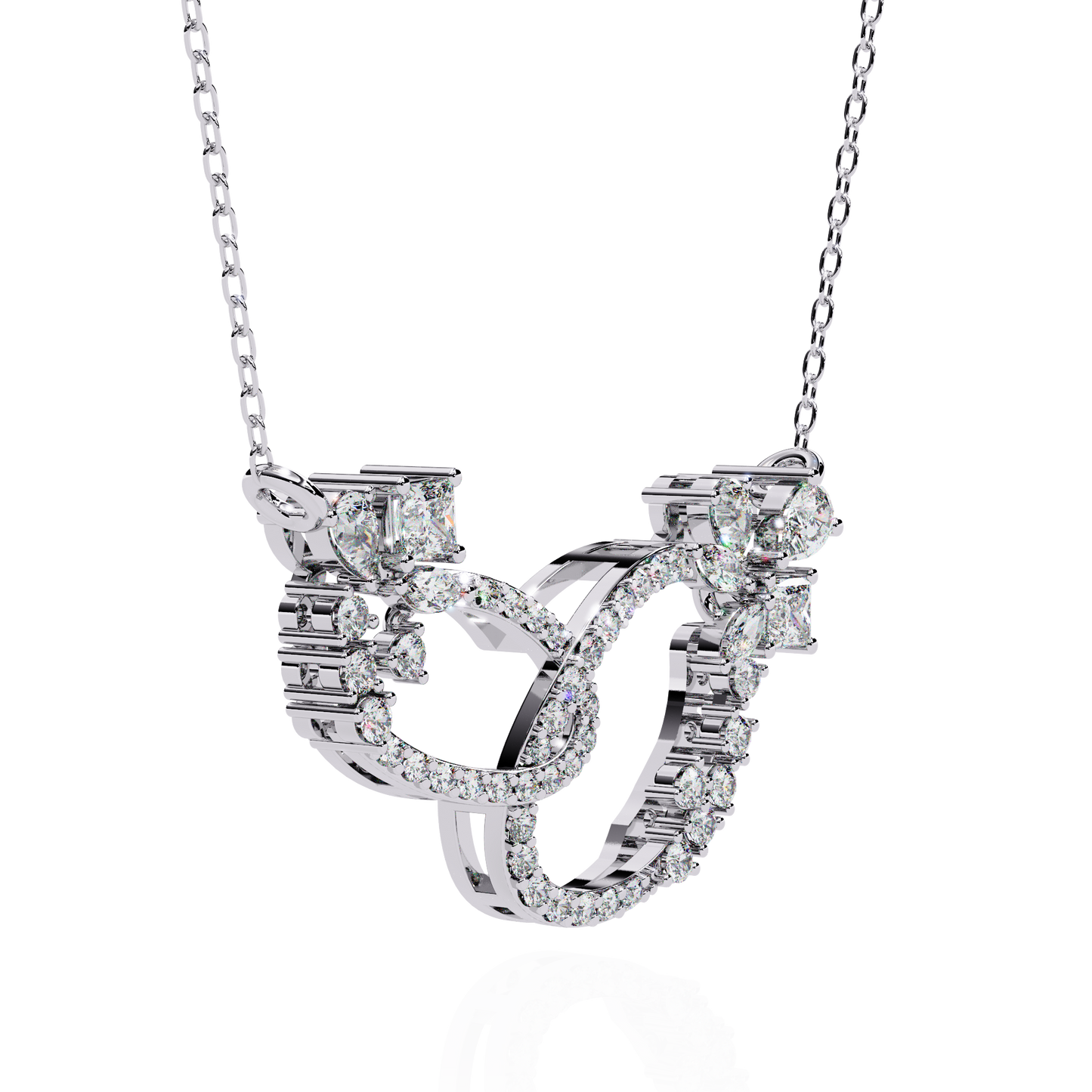Intertwined Radiance Diamond Gold Pendant Necklace - 0.73 Ct