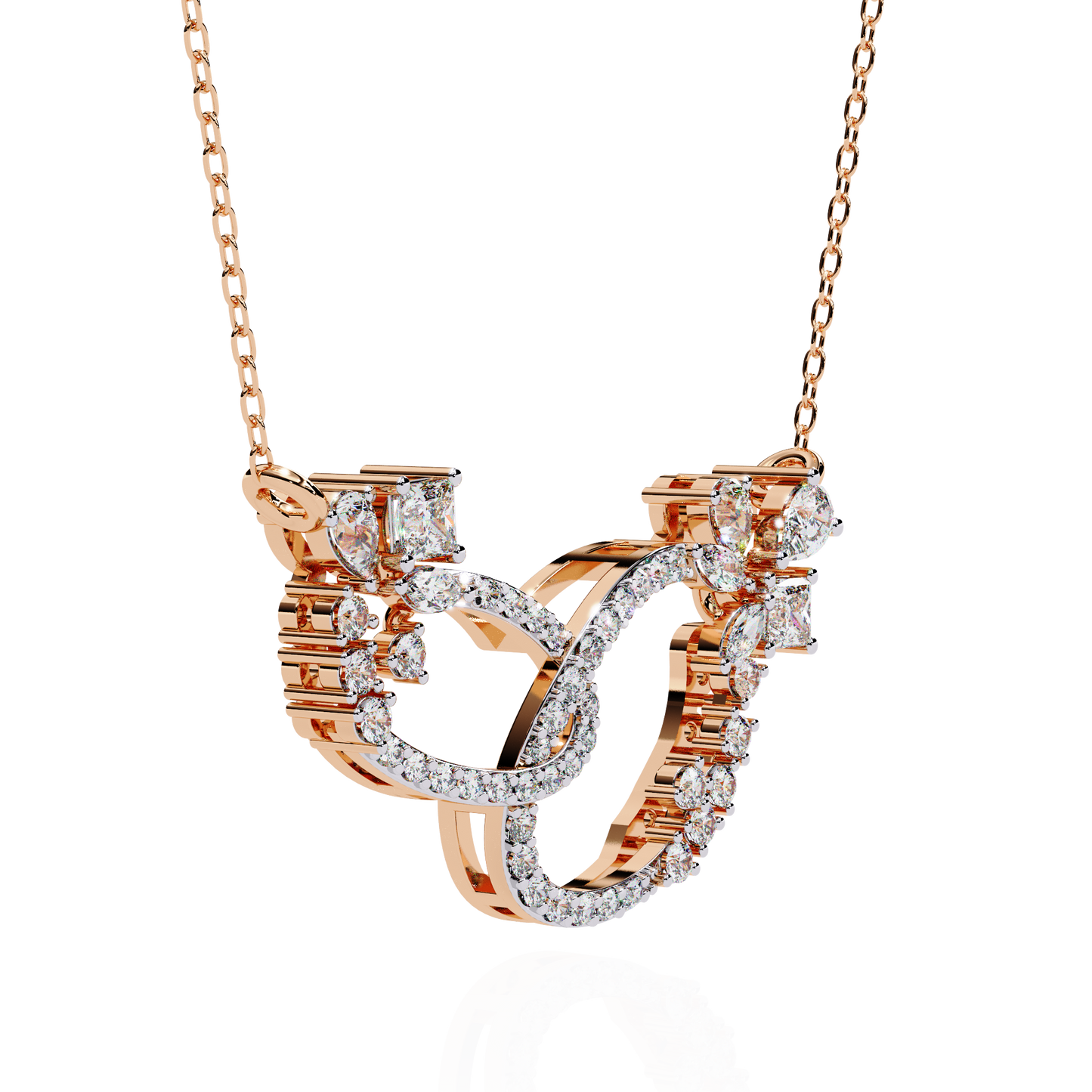 Intertwined Radiance Diamond Gold Pendant Necklace - 0.73 Ct