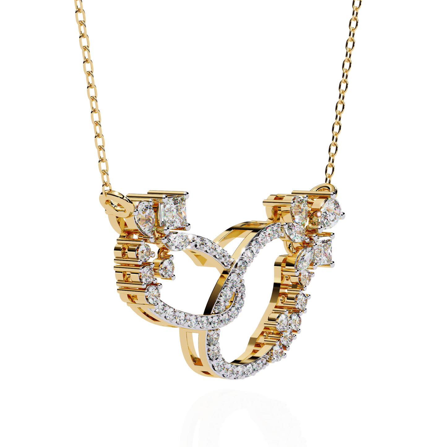 Intertwined Radiance Diamond Gold Pendant Necklace - 0.73 Ct