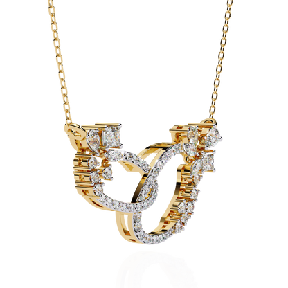 Intertwined Radiance Diamond Gold Pendant Necklace - 0.73 Ct