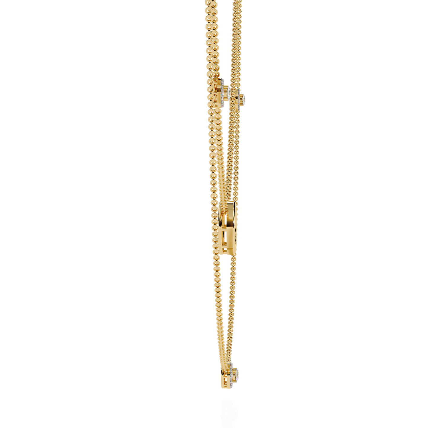 Eternal Halo Layered Gold Necklace (0.46 CTW) Round Brilliant-Cut Diamonds