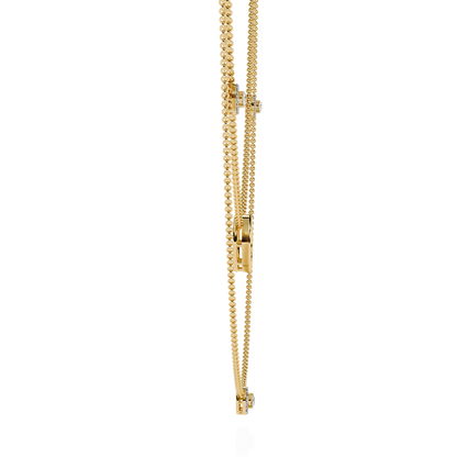 Eternal Halo Layered Gold Necklace (0.46 CTW) Round Brilliant-Cut Diamonds
